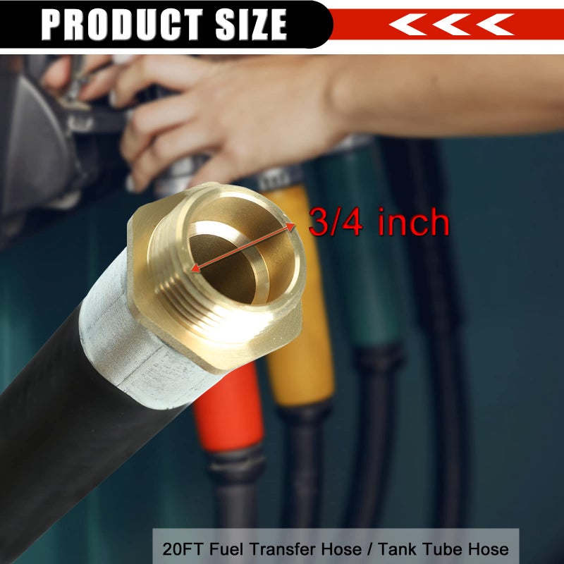 SUPERFASTRACING 3/4'' x 20' Fuel Transfer Hose Fluid Oil Pump/Tank Tube Hose Black - Image 3
